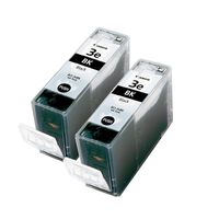 Amsahr C-BCI3eBKR Canon BCI3eBK Bjc-6000 BK Remanufactured Replacement Ink Cartridges with Two Black Cartridges Ink