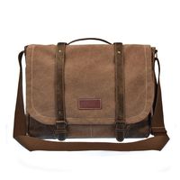 15" Laptop Messenger Bag for Men Leather Messenger Bag Briefcase Shoulder Sling Laptop Bag Brown 261