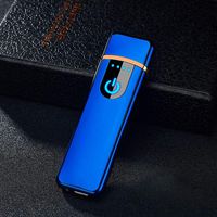 USB Charging Lighter Touchscreen Electronic Double Sided Lighters Portable Smart Lighter with USB Charging Cable, Windproof, Smokeless, Flameless, Mute for Cigar, Cigarette, Pipe