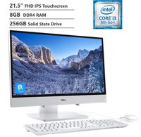 2019 Dell Inspiron 22 All-in-One AIO Desktop Computer 21.5" FHD IPS Touch Display Intel Core i3-8145U, 8GB RAM, 256GB SSD, HDMI, Wireless-AC, Bluetooth, Wireless Keyboard&Mouse, Win10