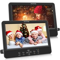 WONNIE 10.5" Dual Screen DVD Player Portable CD Players for Car with 5-Hour Rechargeable Battery, USB/SD/MMC Support, Play a Same or Two Different Movies (2 X DVD Player)