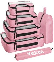 Veken 6 Set Packing Cubes, Travel Luggage Organizers with Laundry Bag & Shoe Bag
