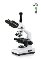 Vision Scientific Trinocular Compound Microscope, 10x WF Eyepieces, 40x-1000x Magnification, LED Illumination, 1.25 NA Abbe Condenser, Mechanical Stage, 5MP WiFi Digital Eyepiece Camera