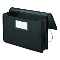 Smead Premium Poly Premium Expanding File Wallet with  Closure, 5-1/4" Expansion, Legal Size, Black (71510)