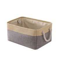 TheWarmHome Decorative Basket Rectangular Fabric Storage Bin Organizer Basket with Handles for Clothes Storage (Grey Patchwork, 13.8L9.8W6.7H)