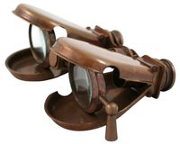 Historical Emporium Articulated Folding Brass Binoculars Bronze