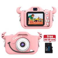 Child Camera, Kids Camera Digital 8.0MP, Mini Children Camera for Girls Aged 3-10, Shockproof Toy Camera 2.0 inch Screen 1080P HD Toddler Video Recorder, Dual Play Camera Camcorder with 16GB SD Card