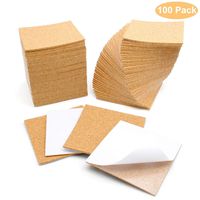 Blisstime 100 Pcs Self-Adhesive Cork Sheets 4"x 4" for DIY Coasters, Cork Board Squares, Cork Tiles, Cork Mat, Mini Wall Cork Board with Strong Adhesive-Backed