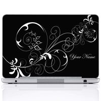 Meffort Inc Personalized Laptop Notebook Notebook Skin Sticker Cover Art Decal, Customize Your Name (13 Inch, White Swirl)