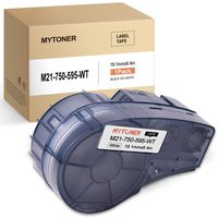 MYTONER M21-750-595-WT High Adhesion Vinyl Label Tape Cassette 19.05mm × 6.4m Compatible Brady Labels Ribbon Black on White for Brady BMP21-PLUS, IDPAL, and LABPAL Label Maker Printers 1-Pack