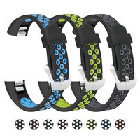 Mosstek Bands Compatible with Fitbit Alta/Alta HR/Fitbit Ace, 3 Pack Soft Sport Wristbands Breathable Silicone Replacement Bands Compatible with Fitbit Alta/Alta HR/Fitbit Ace Men Women