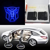 Spoya Blue The Transformers Autobots Wireless Magnetic Car door step LED welcome logo shadow light projection projector light