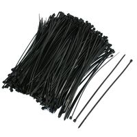 uxcell 500pcs 0.12 x 7.8 Inch Nylon Cable Tie Reusable Self-lock Wrap Strap Tie Fastener Organizer Black