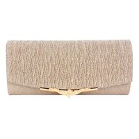 TENDYCOCO Fashionable Evening Shoulder Bag for Woman, Lady Clutch Prom Party Wedding Envelope Handbag(Champagne)