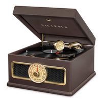 Victrola 5-in-1 Nostalgic Madison Bluetooth Record Player with CD, Radio, Record Storage and 3-Speed Turntable
