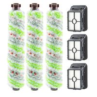 2306A,1785A Replacements 3 Pack Multi Surface Pet Brush Roll 2306A and 3 Pack 1866 Vacuum Filter Compatible with Bissell CrossWave 1785 2306 2551 Wet Dry Vacuum Cleaner