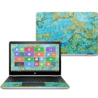 Mightyskins Skin Compatible with Hp Pavilion X360 14" (2017) - Teal Marble | Protective, Durable, and Unique Vinyl Decal Wrap Cover | Easy to Apply, Remove, and Change Styles | Made in The USA