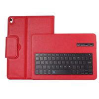 JKRED for iPad 10.2 inch 2019 Case, Ultra Slim Durable Removable Wireless Rechargeable Keyboard Flip Leather Case Cover for iPad 2019, 70 Hours Working Time (Red)