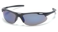 Pyramex Safety Avante Eyewear, Black Frame, Blue Mirror Lens