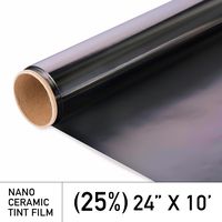MotoShield Pro Ceramic Tint Film [Blocks Up to 99% of UV/IRR Rays] 24 Inches x 10 Feet - Window Tint Film Roll (25%)