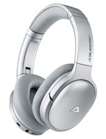Active Noise Cancelling Headphones, QuietOdio 10 Bluetooth 5.0 Over Ear Wireless Headphones with Deep Bass Mic/Apt-X, Soft Protein Earpads, 40H Playtime for Travel/Work/TV/PC/Cellphones (Silver)