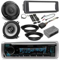 1996-13/2006-13 Harley Davidson Package - Kenwood Digital Media Marine Stereo Radio, 2X Kenwood 6.5" Speakers, Dash Radio Install Kit, Speaker Adapters, Thumb Control Interface, Antenna