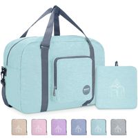 Wandf Foldable Travel Duffel Bag Luggage Sports Gym Water Resistant Nylon (C-Mint Green Cationic)