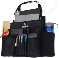 DMoose Car Front Seat Organizer with Laptop and Tablet Storage, Compact Passenger Side Caddy with Neoprene Water Bottle Pockets, File Folder Sleeves, and Space Saving Compartments