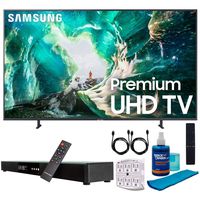 Samsung UN82RU8000 82" RU8000 LED Smart 4K UHD TV (2019) w/Soundbar Bundle Includes, Deco Gear Home Theater Surround Sound 31" Soundbar, Screen Cleaner, 2X HDMI Cable and 6-Outlet Surge Adapter