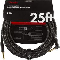 Fender Deluxe 25' Angled Instrument Cable - Black Tweed