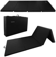 BalanceFrom GoGym All-Purpose 4'x10'x2 Extra Thick High Density Anti-Tear Gymnastics Gym Folding Exercise Aerobics Mats (Black)