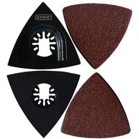 XXGO 102 Pcs 3-1/8 Inch Triangle 60 80 100 120 240 Grits Oscillating Multi Tool Sanding Pads Accessories Kits Compatible with Bosch,Dewalt,Dremel,Fein,Harbor Freight,Ridgid,Ryobi,Rockwell XG8020102