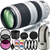 Canon EF 100-400mm f/4.5-5.6L is II USM Lens 10PC Filter Kit - Includes 3PC Filter Kit (UV-CPL-FLD) + 4PC Macro Filter Set (+1,+2,+4,+10) + More - International Version (No Warranty)