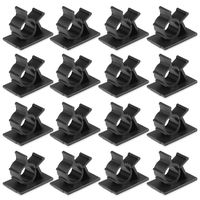 uxcell 16Pcs Self Adhesive Adjustable Wire Cable Tie Sticker Clip Black