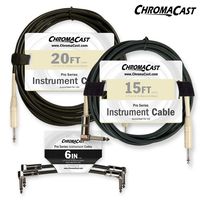 ChromaCast CC-PSCBL-SRAPVC Vanilla Cream Stage Ready Cable Pack with 15/20 Feet Cable and 6-Inch Patch Cable