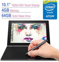 Lenovo Yoga Book 2-in-1 10.1" FHD Touchscreen IPS (1920x1200) Tablet/PC, Quad-Core Intel Atom x5-Z8550 Processor, 4GB RAM, 64GB SSD, Bluetooth, Halo Keyboard, Stylus Pen, Android 6.0.1 - Gray
