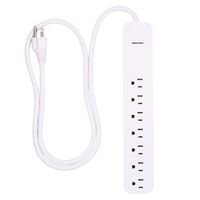 GE Power Strip Surge Protector, 7 Outlets, Fast Charge, Long Power Cord, 4ft, Wall Mount, Warranty, White, 36358 (Renewed)