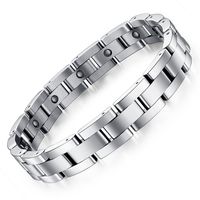 MONIYA Men's Stainless Steel Link Chain Bio Energy Magnetic Therapy Bracelet Pain Relief for Arthritis