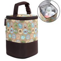 HOKEMP Insulated Breast Milk Cooler Baby Bottle Bag with Adjustable Strap on Stroller Fits 4 Bottles, Up to 8 Ounce Lunch Box Tote Storage Bag (Animals Pattern, Ice Pack not Included)