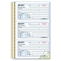 Rediform  Money Receipt Book, Gold Standard, Two-Part  Carbonless,  8.5 x 5.5, 3 per Page (8L829)