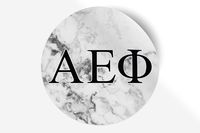 Alpha Epsilon Phi Sticker Greek Sorority Decal for Car, Laptop, Windows, Officially Licensed Product, Monogram Design 5" x 5" - White Marble