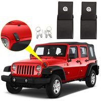 RT-TCZ Hood Latches Hood Lock Catch Latches Kit Anti-Theft Accessories for 2007-2017 Jeep Wrangler JK & Unlimited Sport Rubicon Sahara