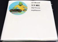 50 3.5mil Inner Sleeves for LP Vinyl Record Albums Frosted Plastic Anti-Static High Density Polyethylene (+1 Free dj Magnet)