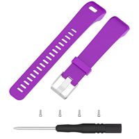 ECSEM Replacement Soft Silicone Bands and Straps Compatible with Garmin vivosmart HR+ ONLY (not for vivosmart hr) (Purple)