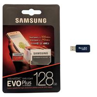 Samsung128GB EVO Plus Class 10 Micro SDXC with Adapter Bundle with x1 Micro SD USB Card Reader MB-MC128GA/AM by Ensales