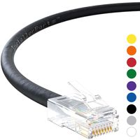InstallerParts Ethernet Cable CAT6 Cable UTP Non-Booted 2 FT - Black - Professional Series - 10Gigabit/Sec Network/High Speed Internet Cable, 550MHZ