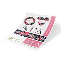Alpha Gamma Delta Classic Floral Sticker Decal Laptop Water Bottle Car Alpha Gam (Sheet C. Floral)