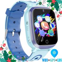 Kids Smart Watches GPS Tracker - 12 Hrs Waterproof Smartwatch with 1.4" Touch Screen WiFi GPS LBS Track SOS 2 Way Call Voice Chat Pedometer Health Fitness Watch Chirstmas Gifts for Boys Girls (Blue)