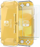 ProCase Nintendo Switch Lite Rubber Case, Slim Soft Shockproof TPU Cover Anti-Scratch Protective Case for Nintendo Switch Lite 2019 with 2 Pack Tempered Glass Screen Protectors -Clear
