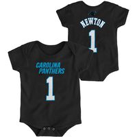 OuterStuff NFL Newborn Infants Team Color Name and Number Bodysuit Creeper (6/9 Months, Cam Newton Carolina Panthers Home Black)